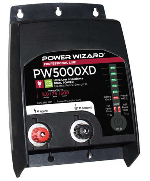 PW5000XD Fence Energizer Power Wizard Dual-Power / 2 year manufacturer warranty