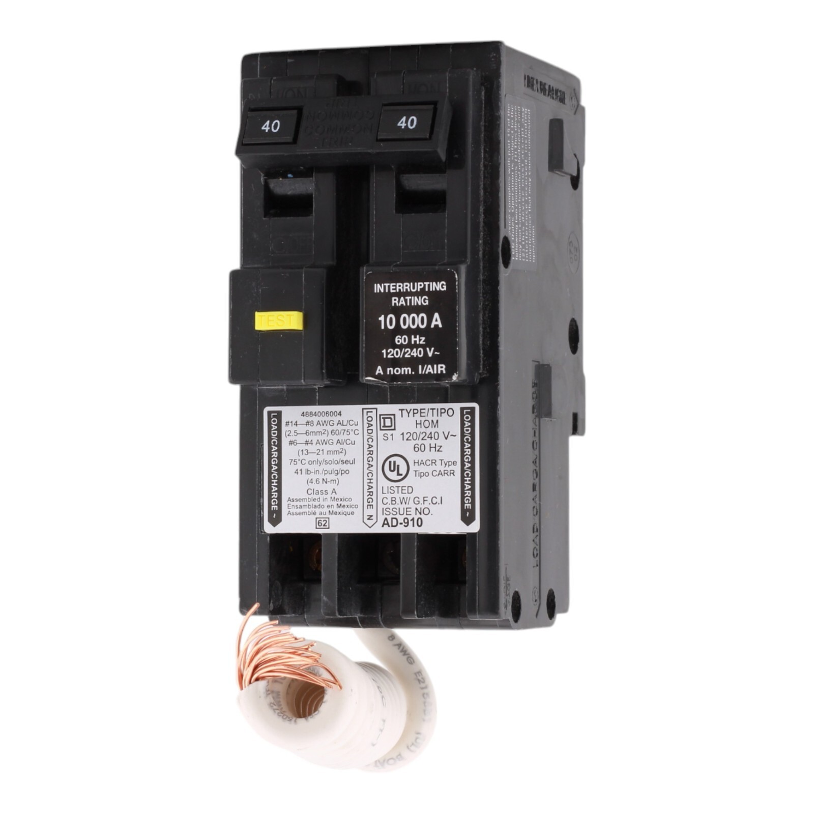 NEW Square D Homeline HOM240GFIC 40A 2P 120/240V GFCI Circuit Breaker