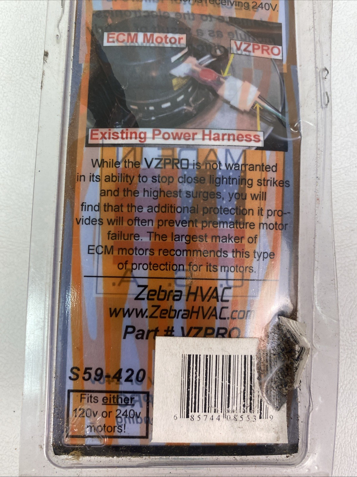 Zebra Instruments VZPRO ECM Motor Protector Surge Protection S59-420