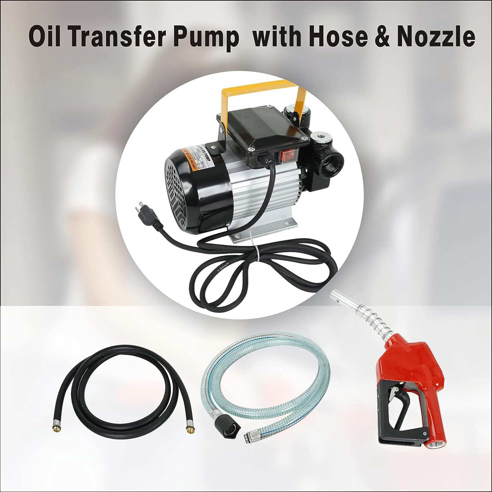 110V AC 16GPM Diesel Oil Fuel Transfer Pump Kit Electric Self-Priming w/ Nozzle
