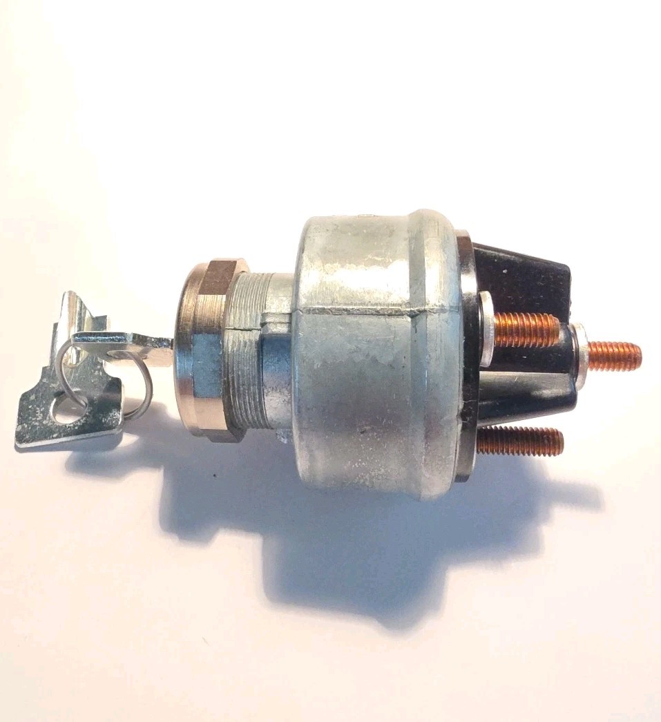 4-Position Ignition Switch 12V 4 Terminal, Mounting Nut & Keys Pollak 31-159P