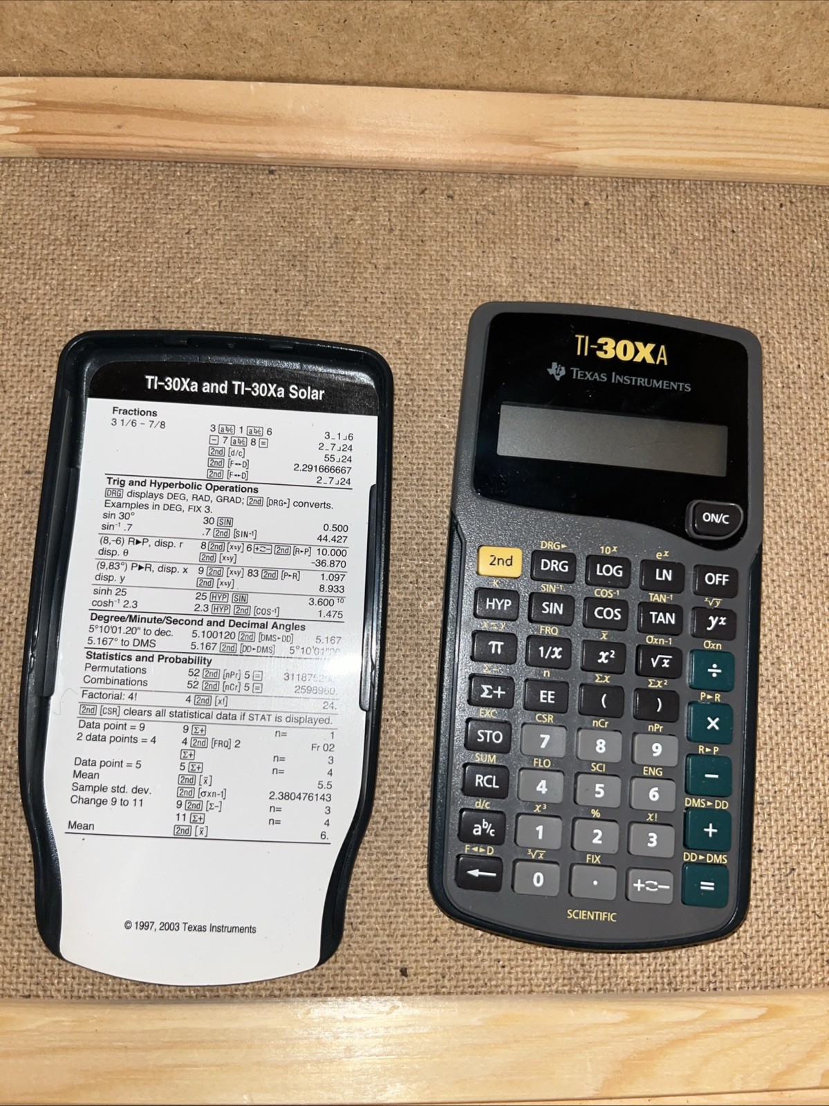 Texas Instruments 30XA Scientific Calculator