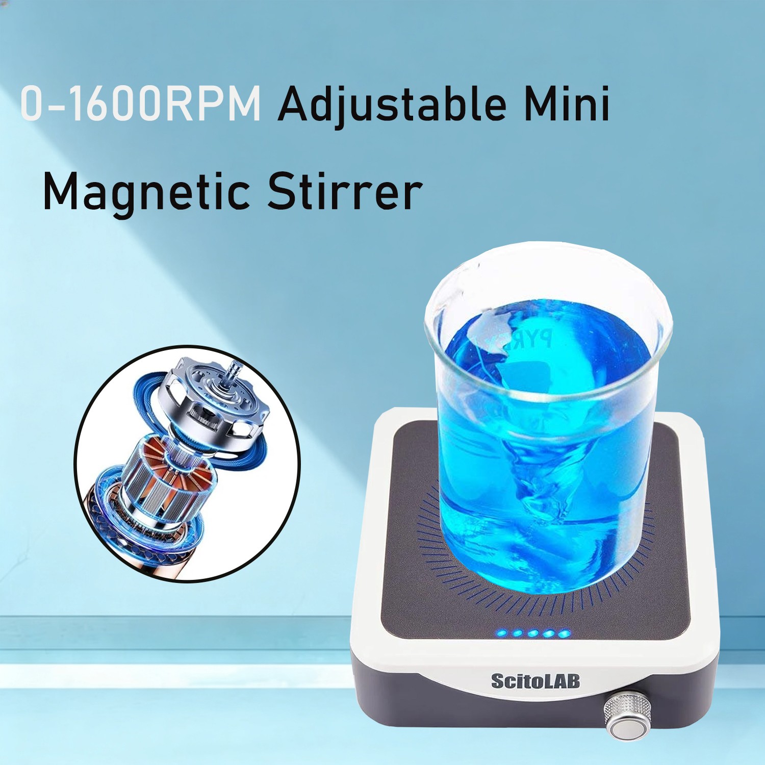 Lab Magnetic Mixer Vortex Mixer Magnetic Plate Stirrer with Stir Bar 1600RPM New