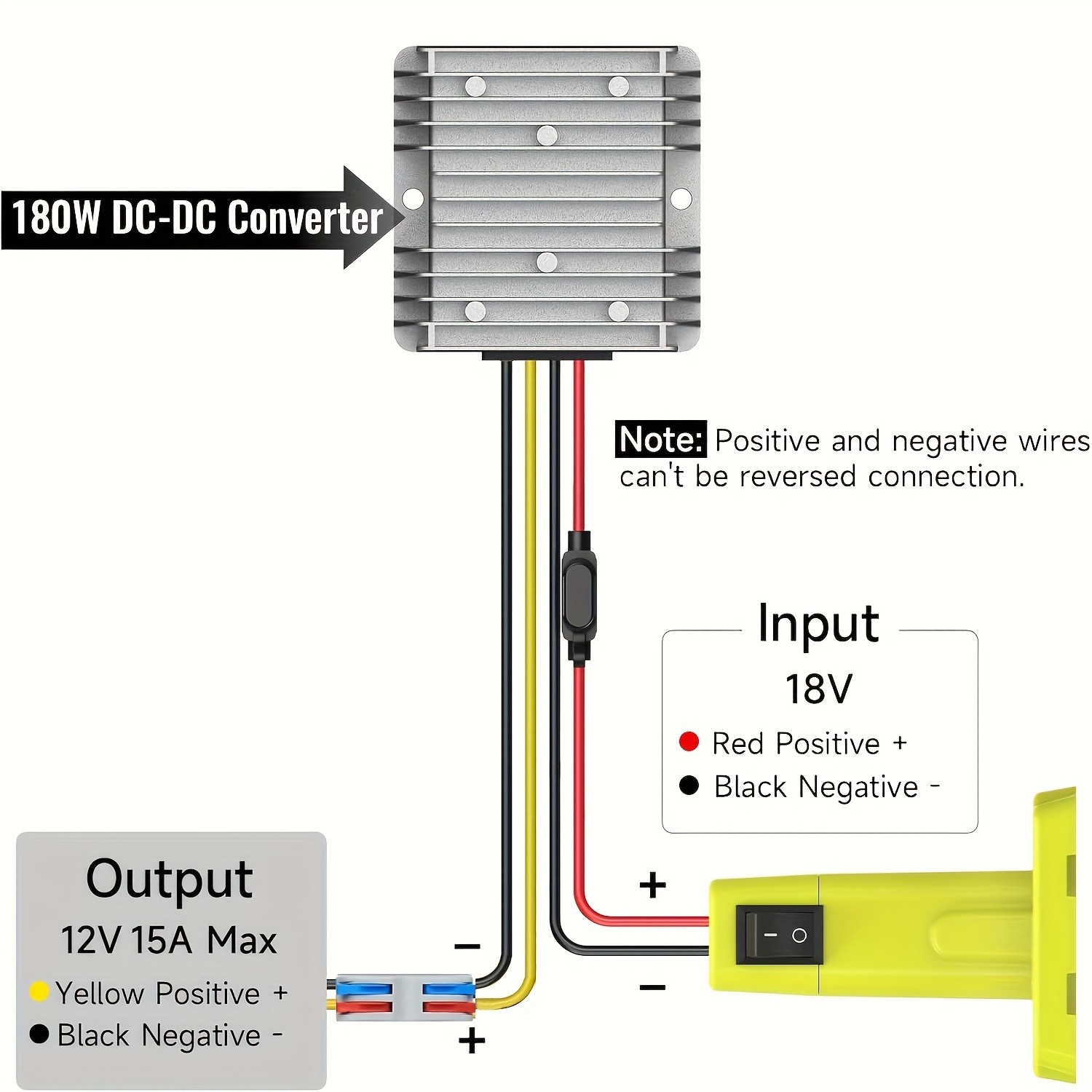 18V to 12V Voltage Regulator Adapter Compatible with Ryobi 18V Battery DIY Home