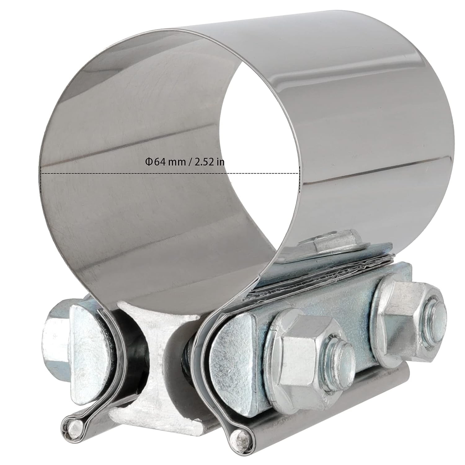 Stainless Steel Exhaust Clamp Band Sleeve 2.5 In Butt Joint Clamp 4 Pack