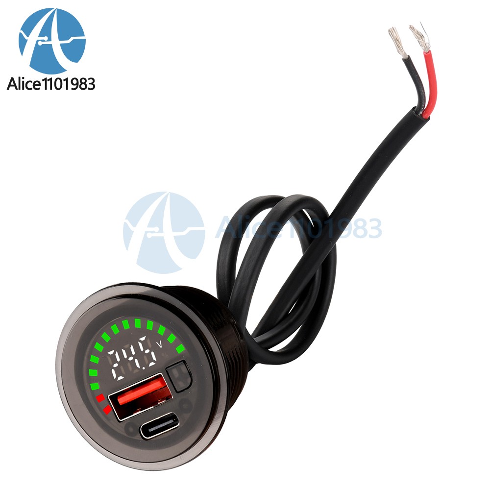 DC 7-30V Waterproof Digital Voltage Battery Capacity Level Indicator Voltmeter
