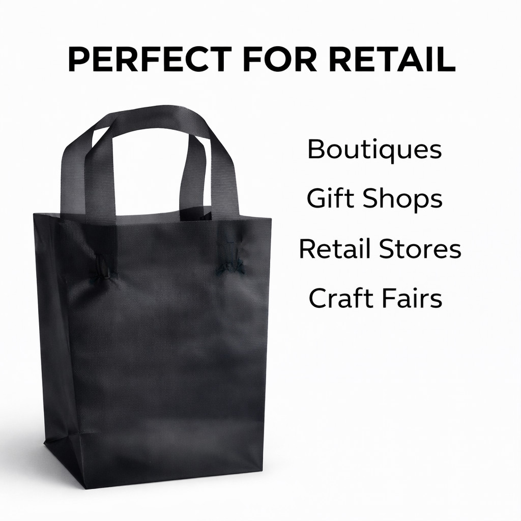 3.0 Mil Frosted Plastic Shopping Bags 8x5x10 Boutique Retail Gift Bags Colors