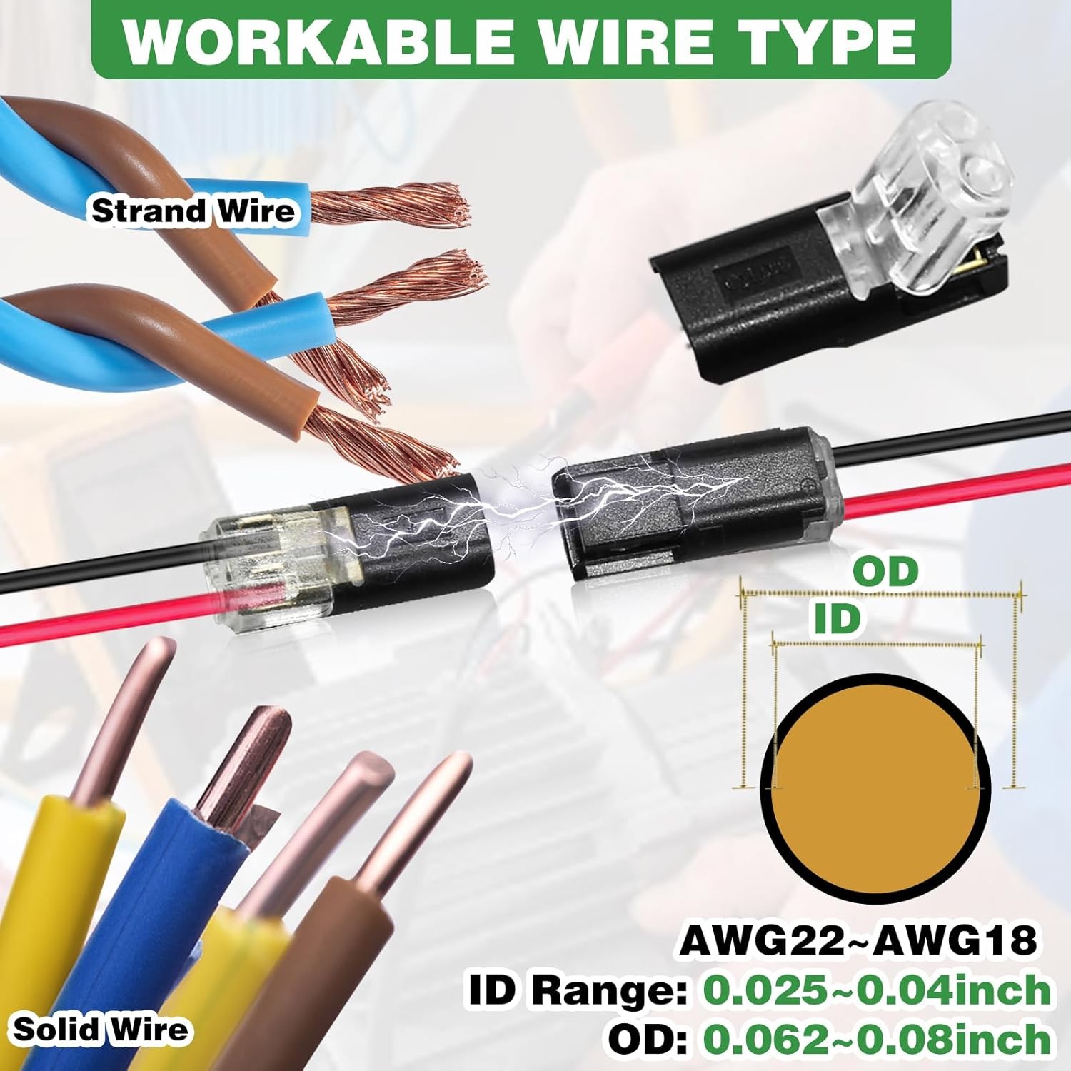 20/50pcs Double-Wire Plug-in Connector Led Light Strip Fast Connectors with 2Pin