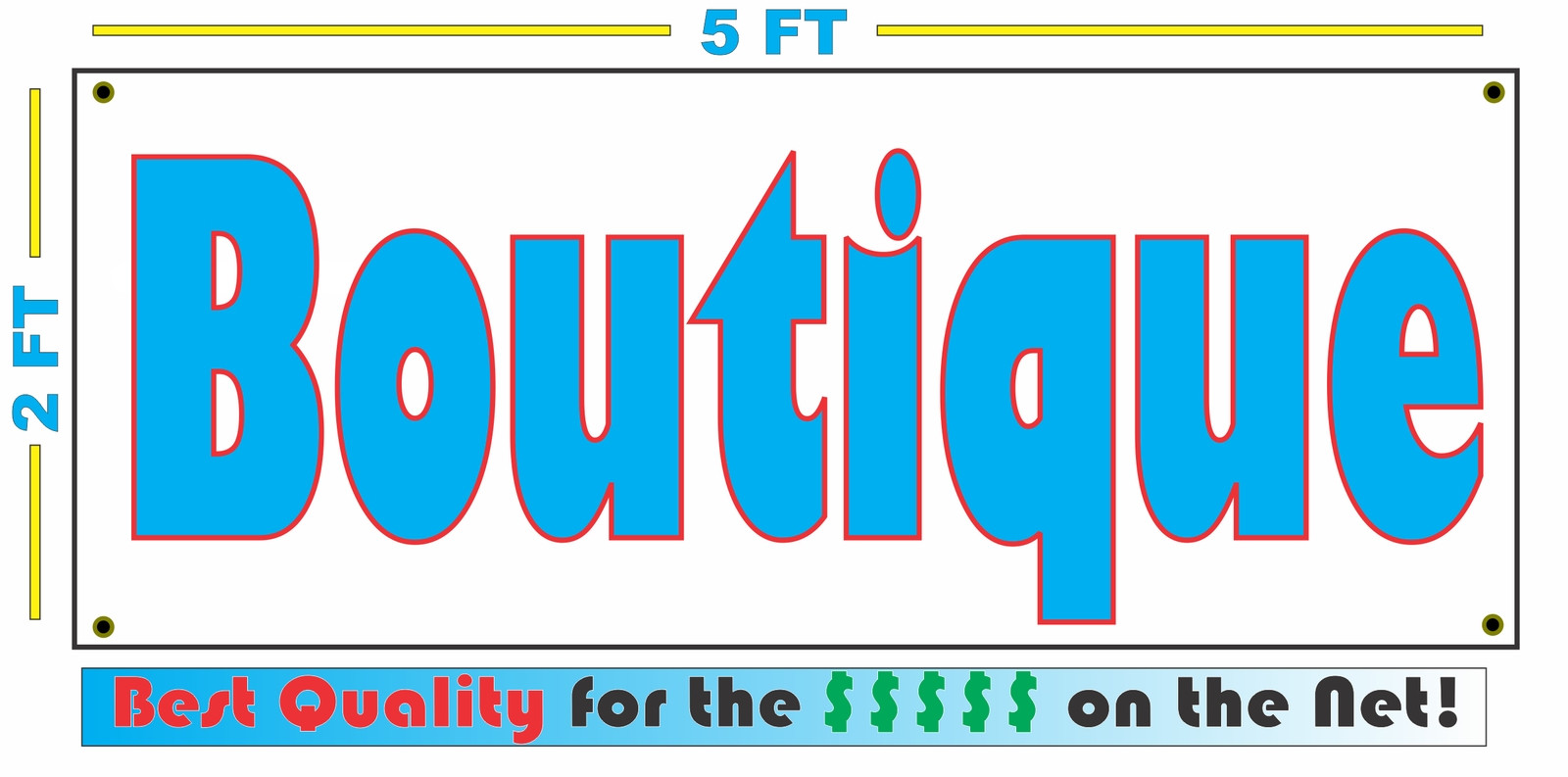 BOUTIQUE Banner Sign w/ Vintage Retro Look for Resale Shop Antique Store