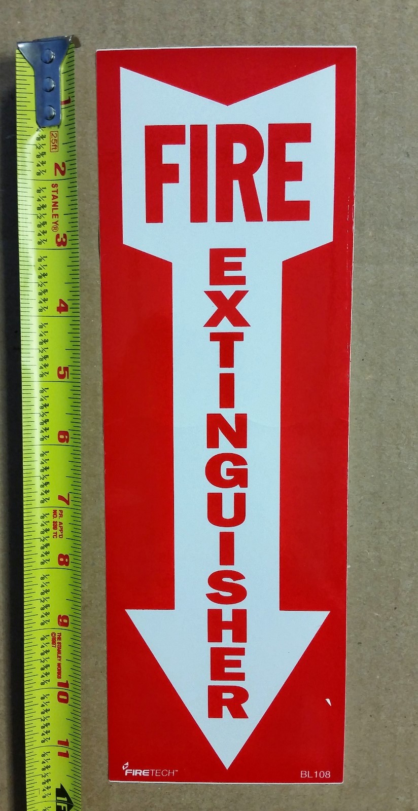 🤡🧯 4 X 12 ADHESIVE VINYL FIRE EXTINGUISHER ARROW 2-5-8 or 12pk 2.77 & up 🔥