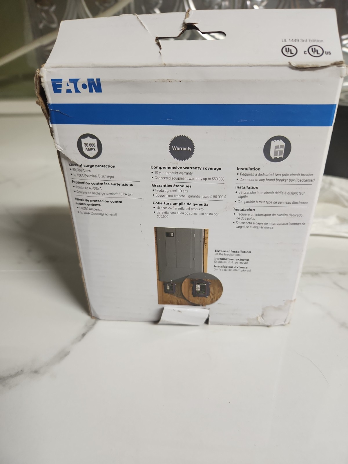 Eaton SPD Type 2 CHSP Complete Home Surge Protection 60,000 Amps