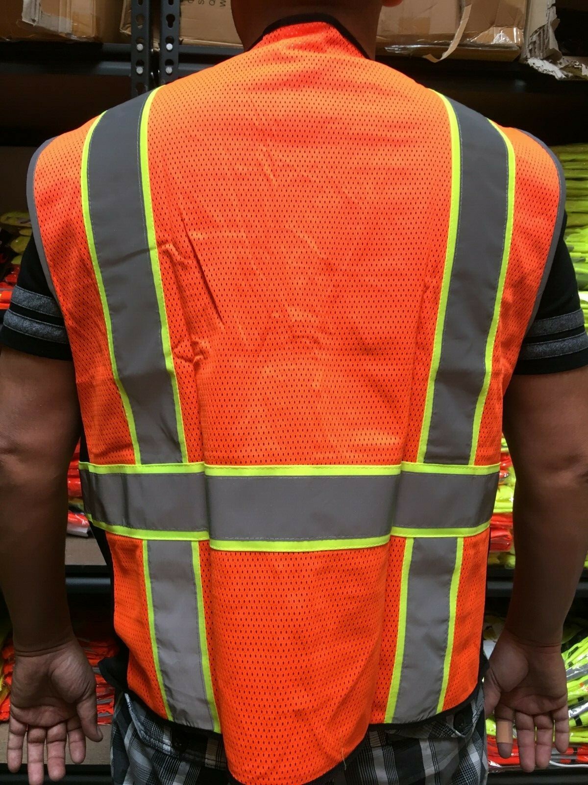 TCSV3-OR High Visibility Orange Two Tones Safety Vest , ANSI/ ISEA 107-2015