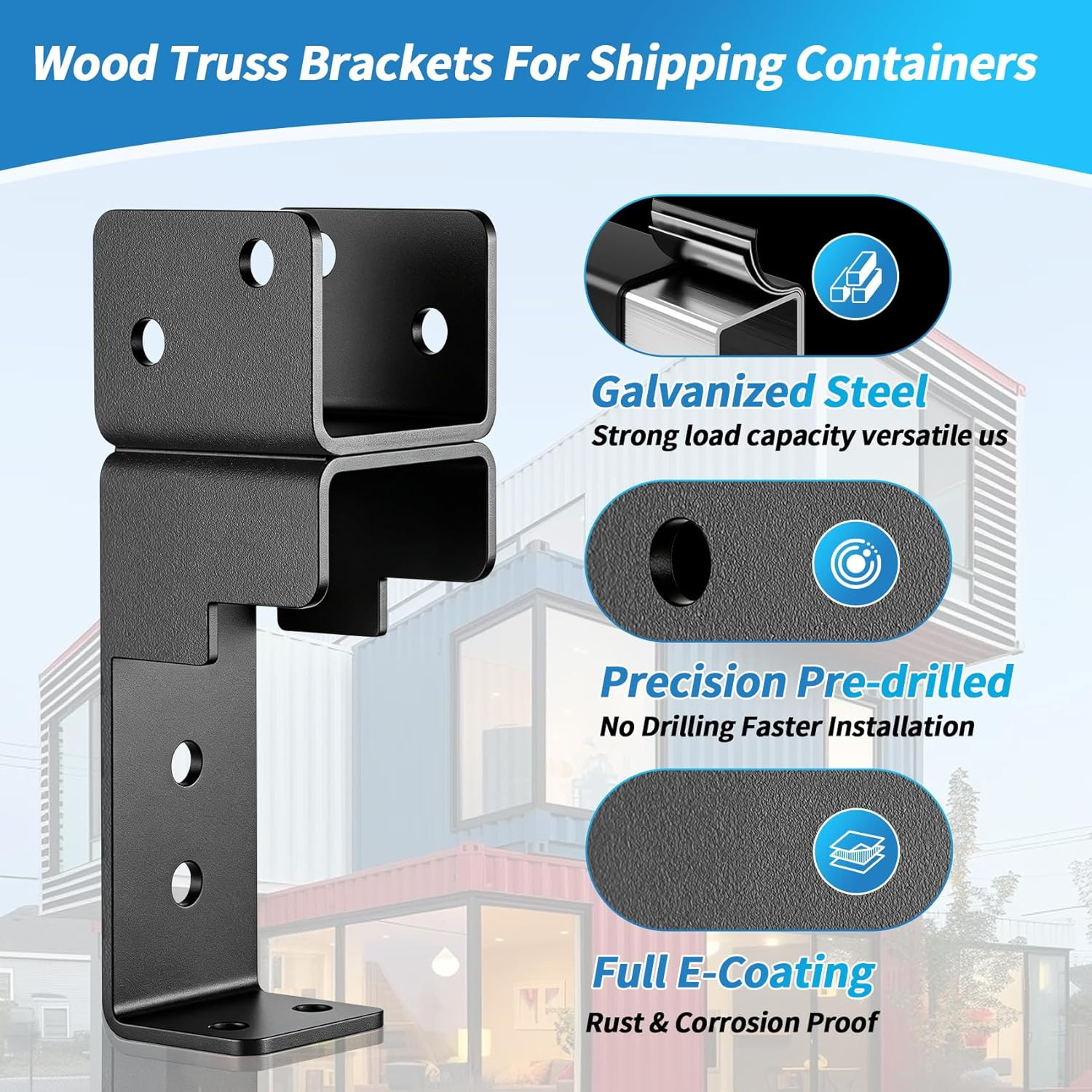 Upgraded 22PCS Wood Truss Brackets for Shipping Containers, Heavy Duty 20Ft Ship