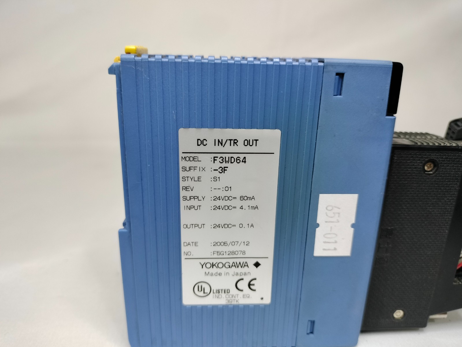 Yokogawa F3WD64-3F F3WD643F DC IN/TR Output Module Controller w/ Cable