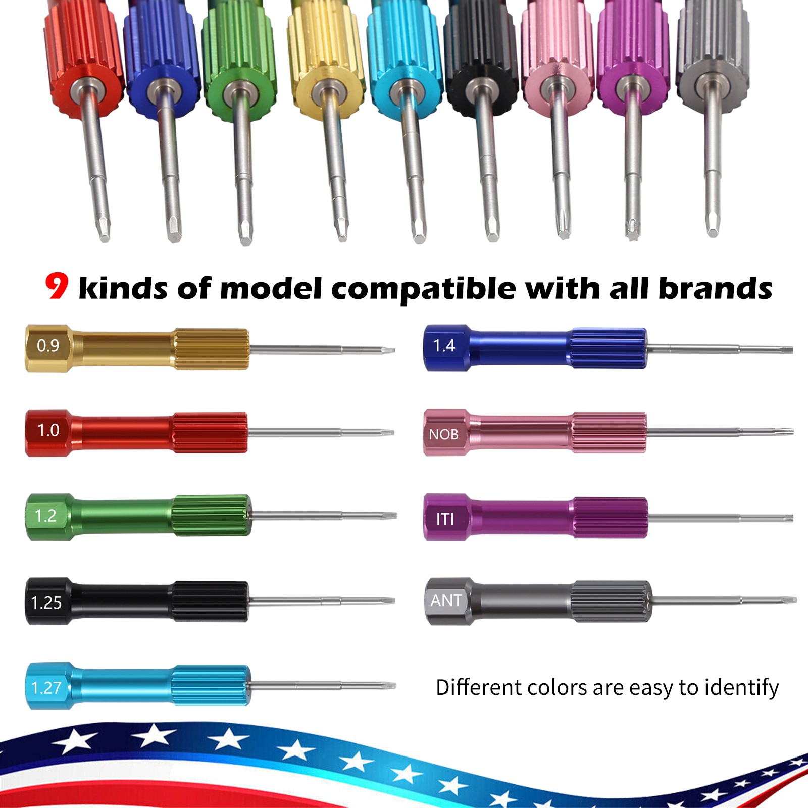 Dental Lab Stainless Steel Implant Screw Driver 9pc/set Dentistry Tool Kit