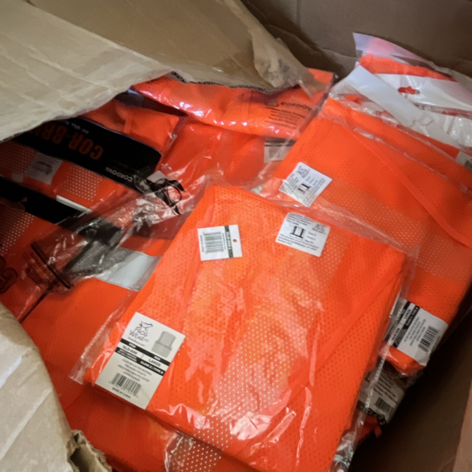 FrogWear HV GLO-006 Hi-Visibility Orange Safety Vest Large Class 2 Type R