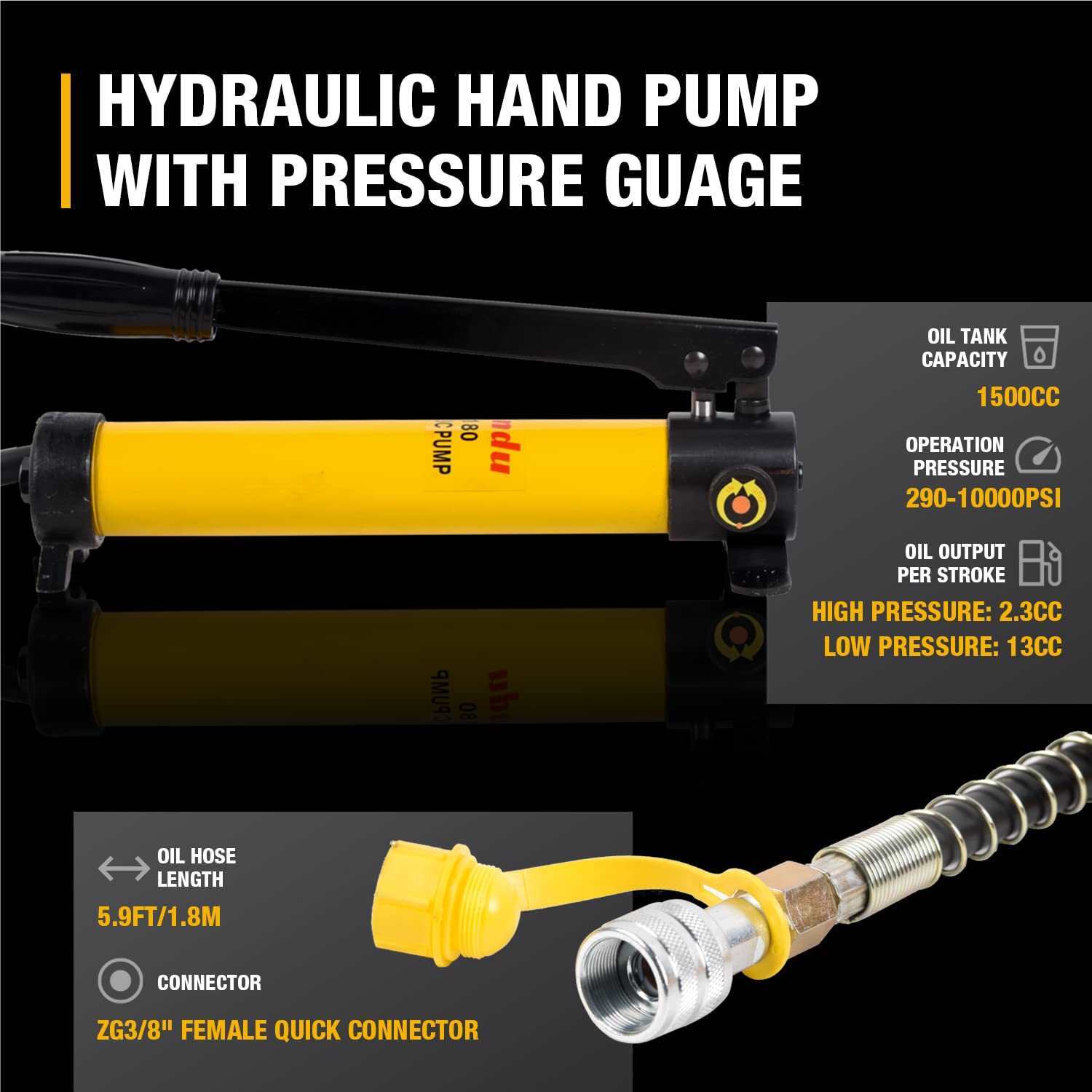 Hydraulic Hand Pump Single Acting 700bar/10000PSI Hydraulic Lifting Pump