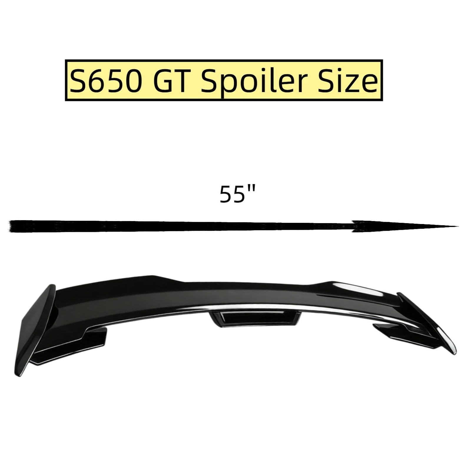 2024-2026 Mustang S650 EcoBoost/DH/GT/GT4 Trunk Spoiler Racing Style Gloss Black