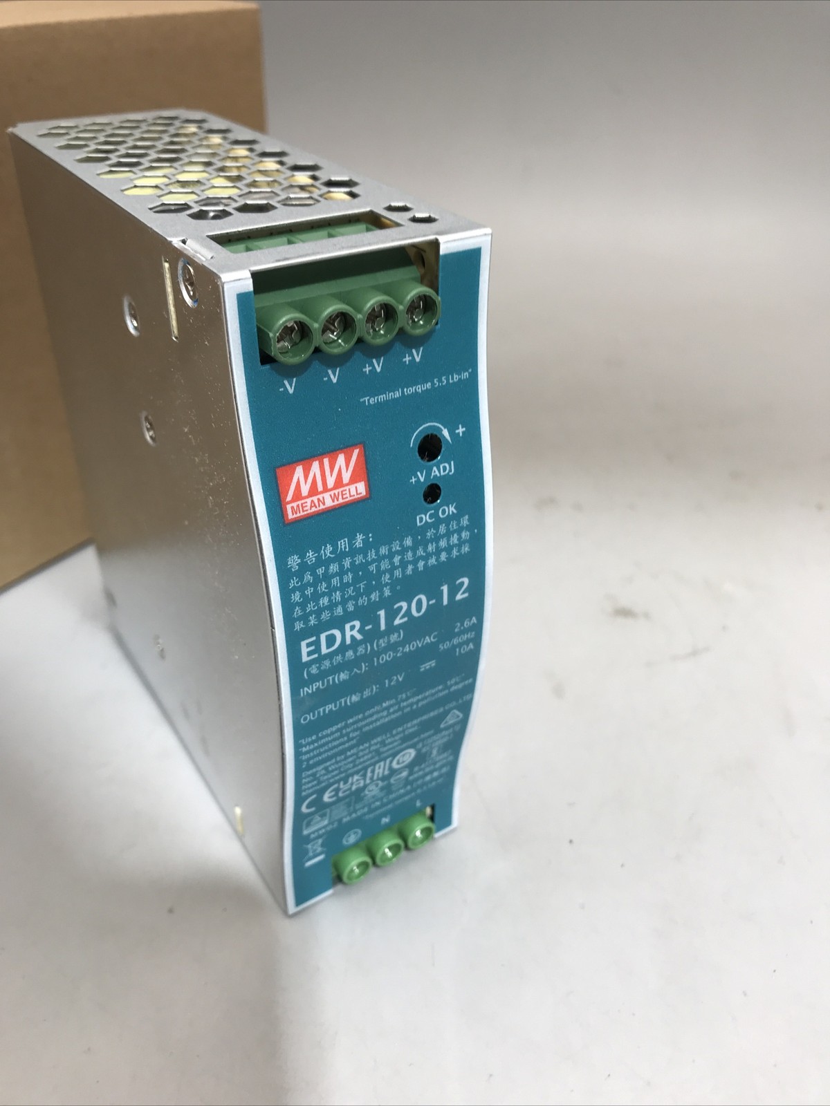 Mean Well EDR-120-12 AC/DC Power Supply – 1 Output – 12V@10A – 120W New