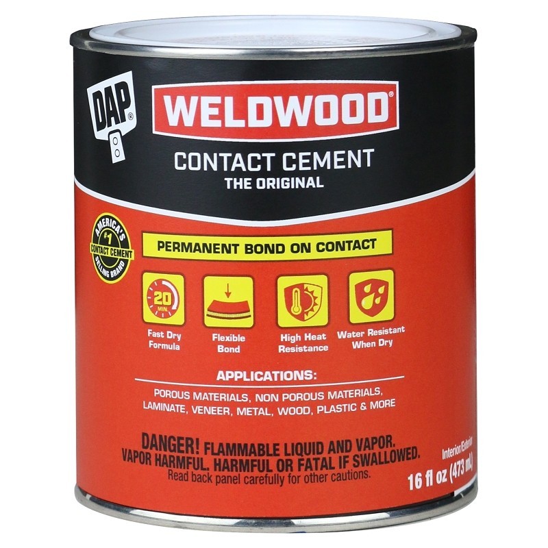 DAP 00271 Contact Cement, Liquid, Strong Solvent, Tan, 1 pt, Can