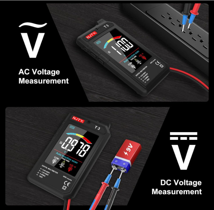Probador Digital 600V AC/DC Recargable Con Pantalla Color y Detección NCV. Nuevo