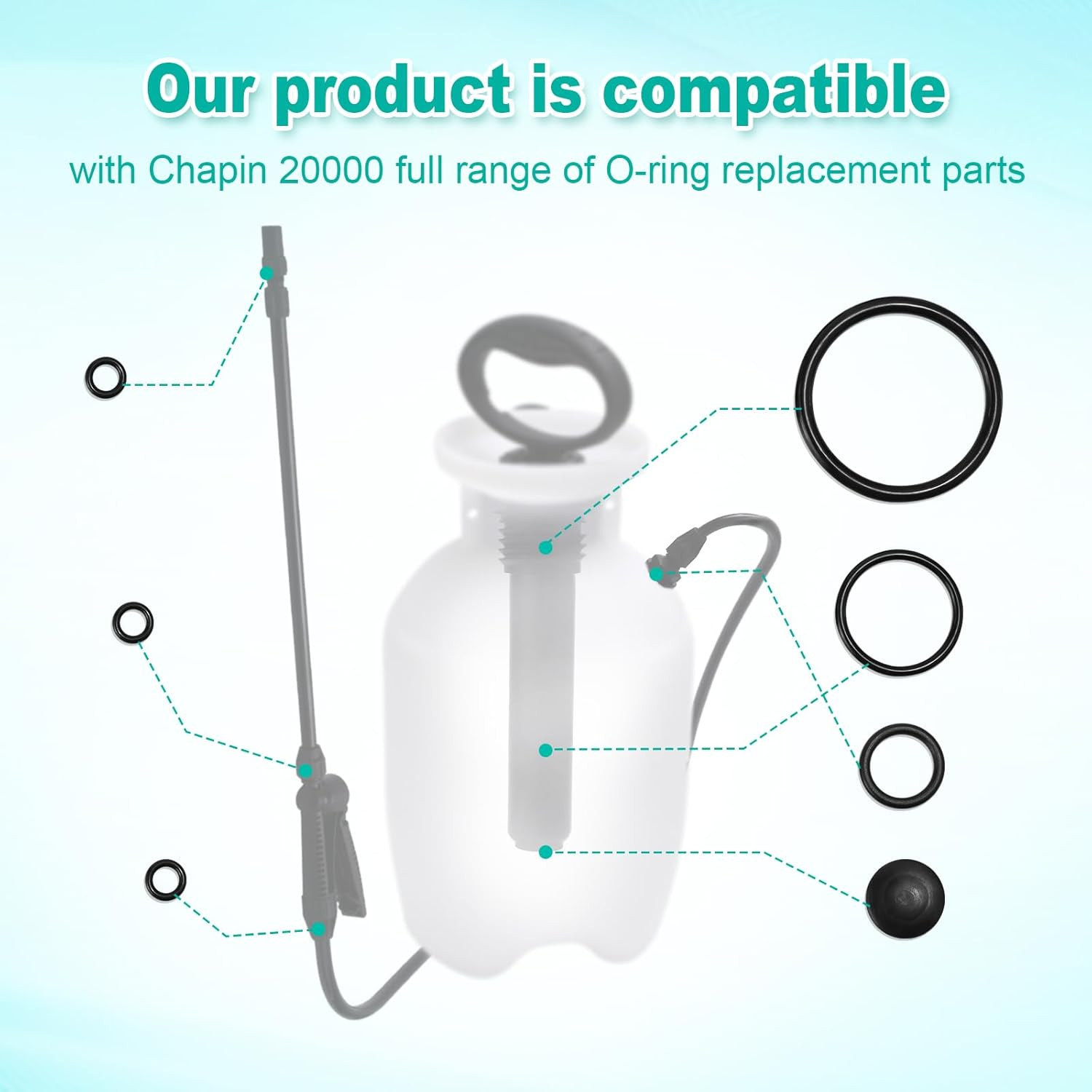 Chapin Seal Gasket Set Compatible with 20000 Sprayers, Pump O Rings Piston Re…