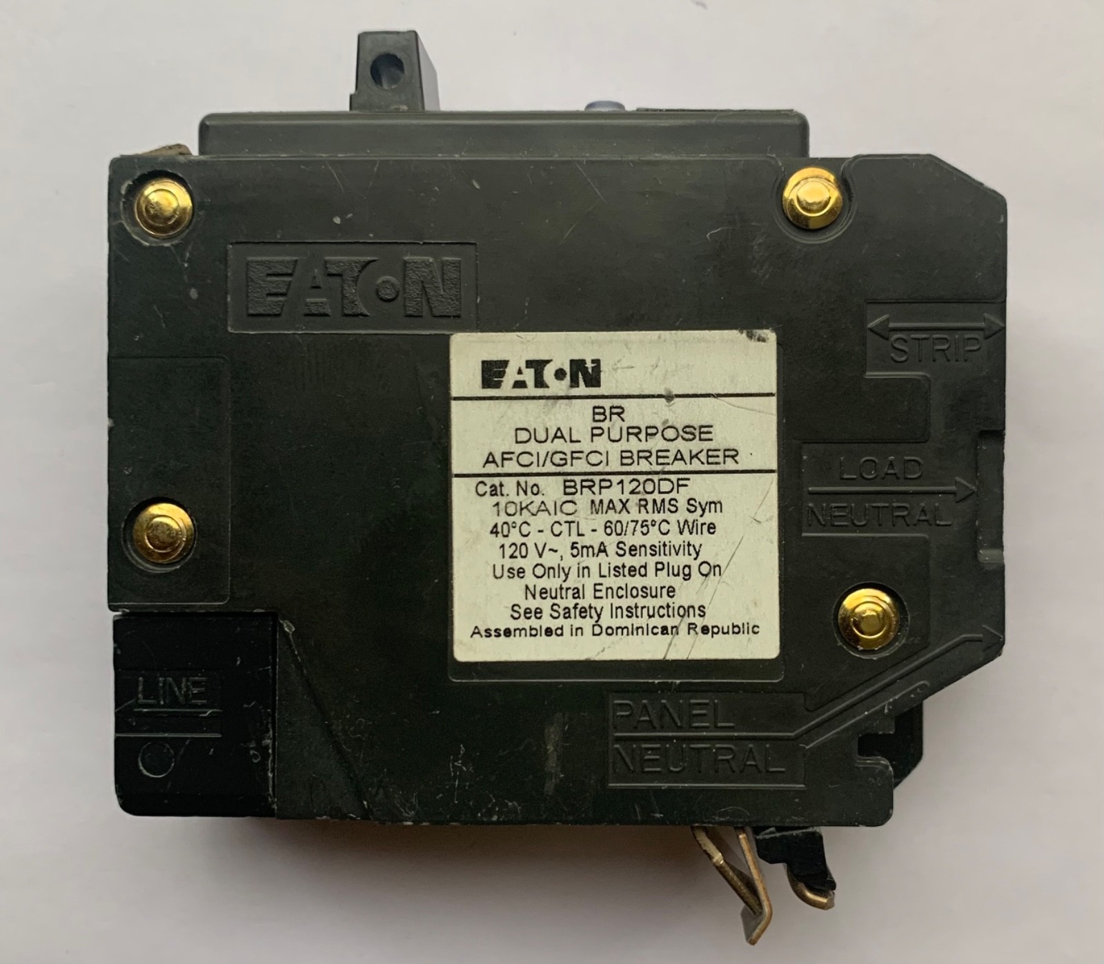 EATON BRP120DF DUAL FUNCTION CIRCUIT BREAKER GFCI AFCI 120V/20A 1-POLE FREE SHIP