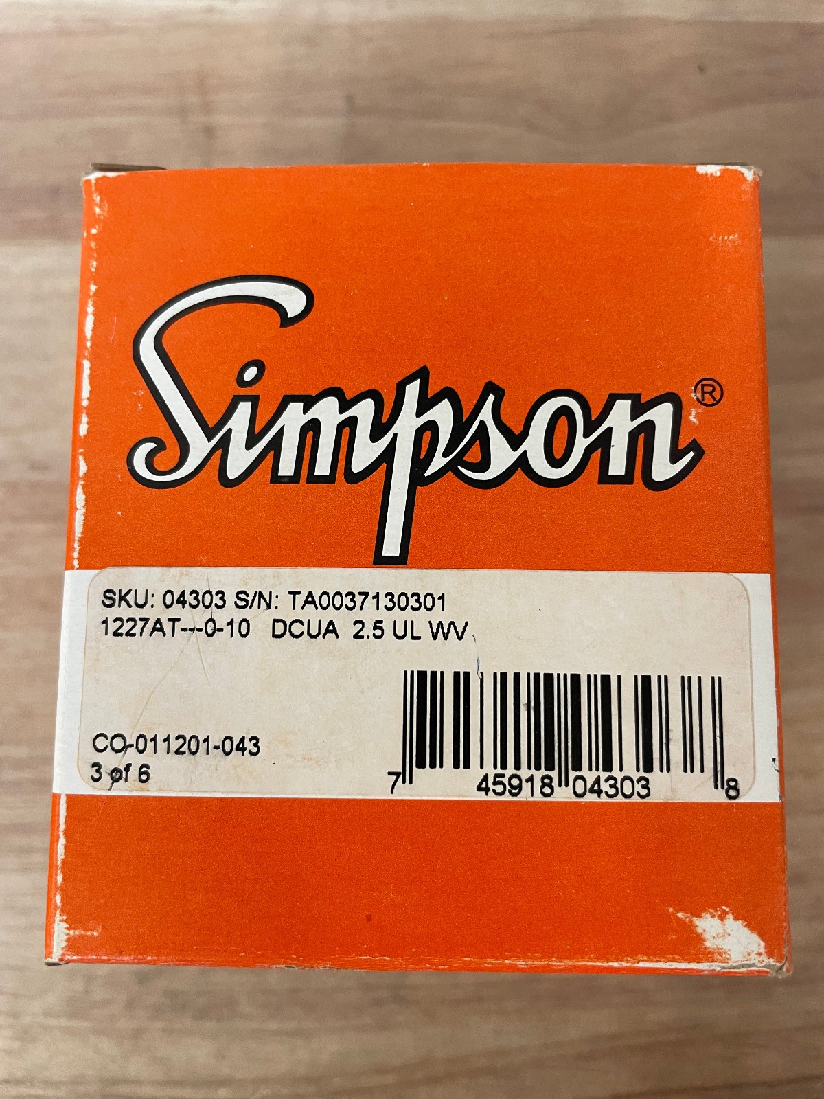 Simpson 04303 Panel Meter DC Microamperes 0-10 µA Analog Gauge NOS w/ Box