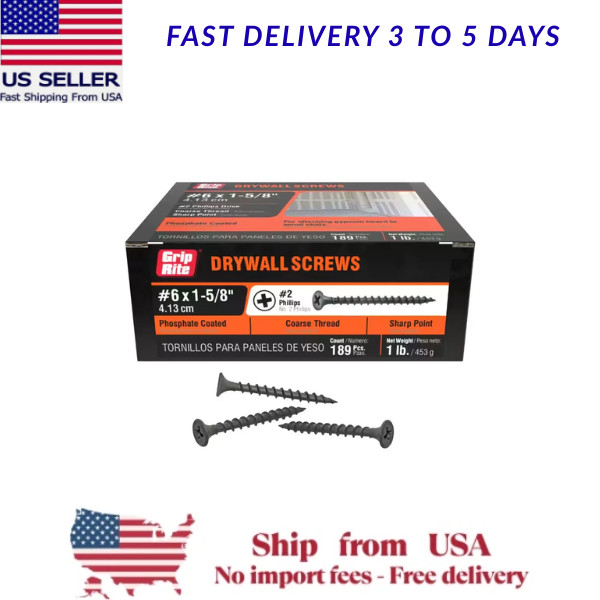 #6 X 1-5/8 In. #2 Phillips Bugle Head Coarse Thread Drywall Screw 1 Lb. Box