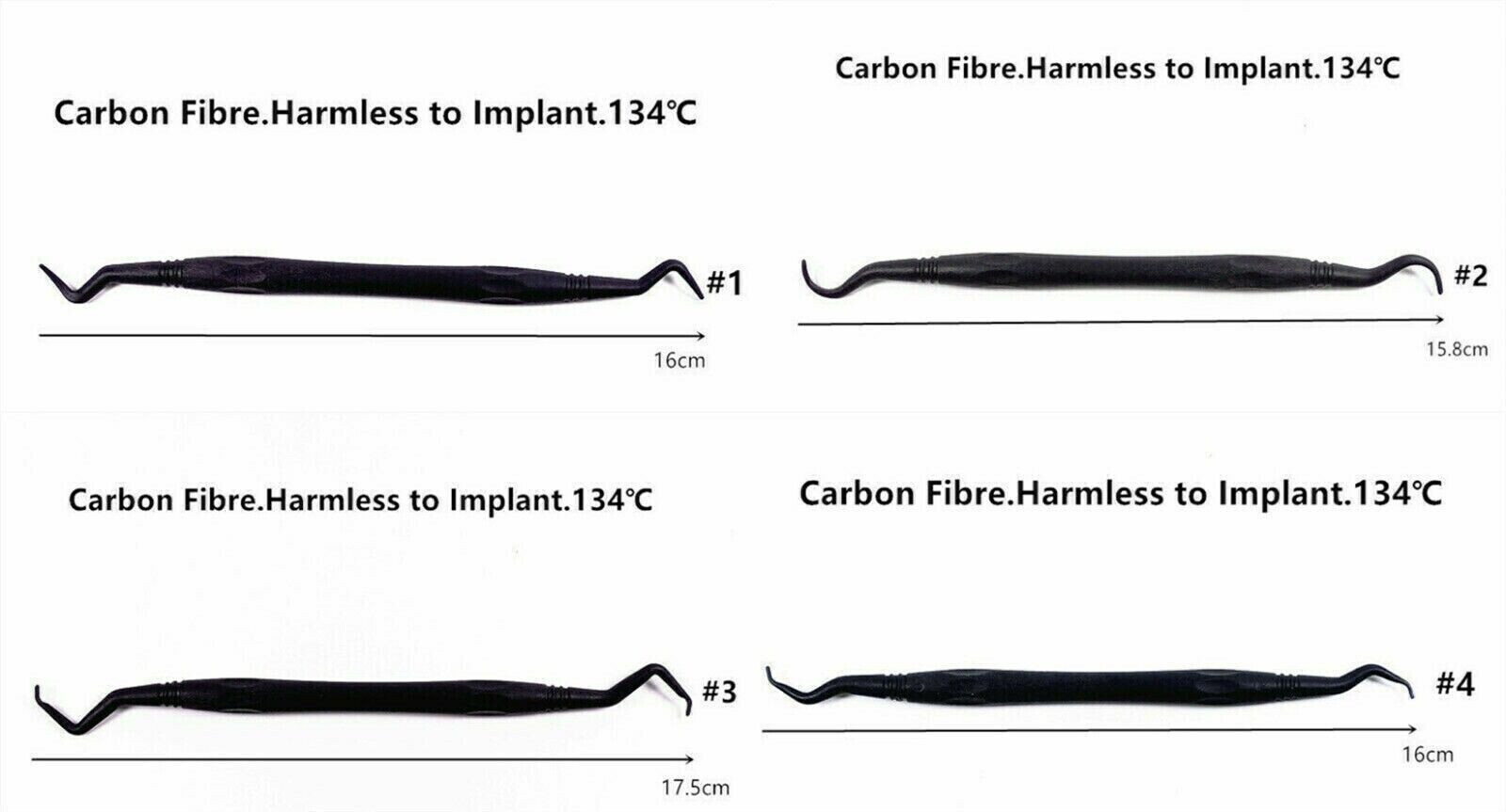4 pcs/set Dental Carbon Implant Scaling Scaler Periodental Cleaner Scalers