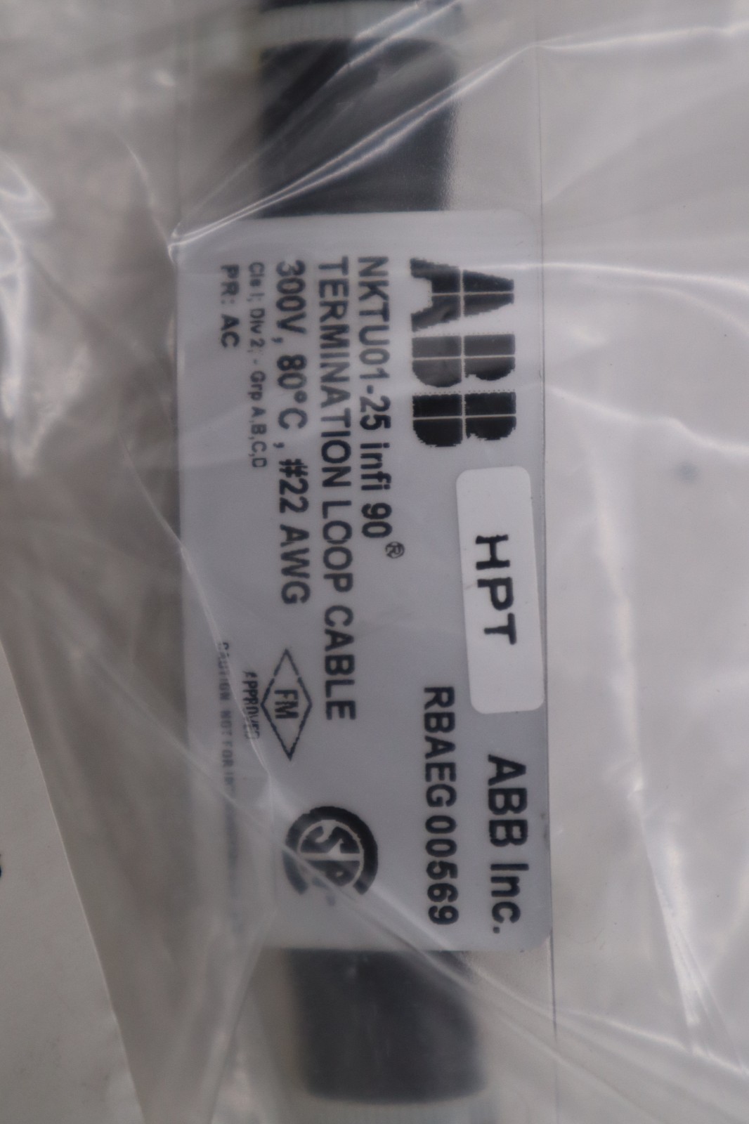NEW ABB ASEA BROWN BOVERI NKTU01-25 / NKTU0125 CABLE STOCK 1858CC