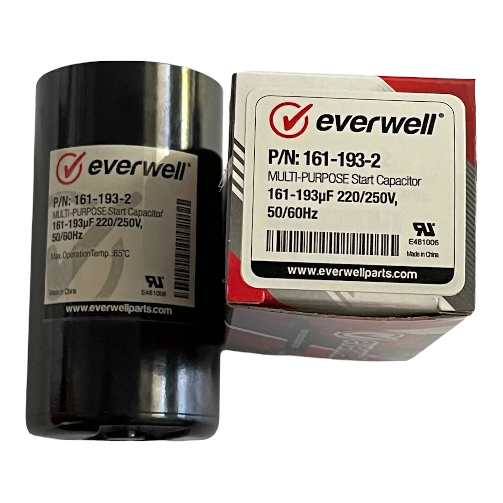 Motor Start Capacitor 161-193 MFD uF 220-250 VAC 50/60Hz HVAC