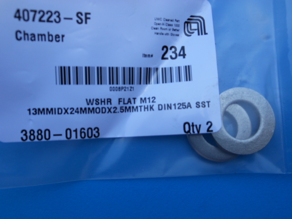 APPLIED MATERIALS 3880-01603 WSHR FLAT M12 13MMIDX24MM ODX2.5MM THK DIN 125A SST