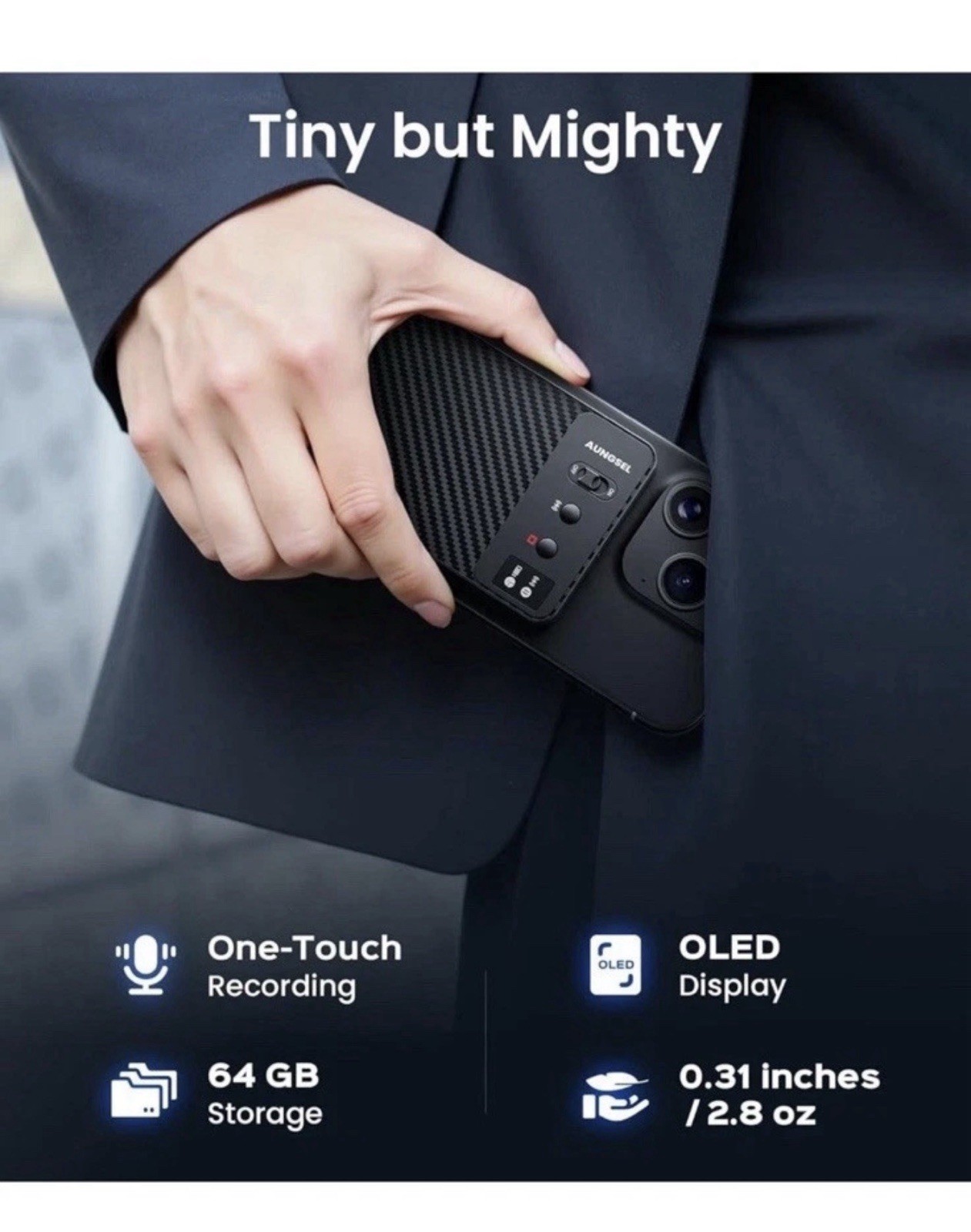 Aungsel Chime Note Chat GPT Empowered AI Voice Recorder w/ Wireless Charging USB