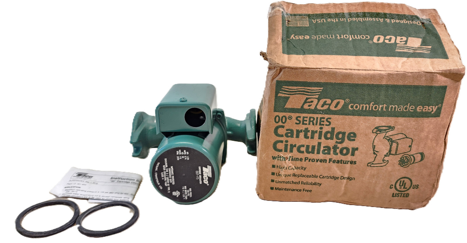 Taco 1/25HP 115-Volt Single Phase Cast Iron Hydronic Cartridge Circulator 007-F5