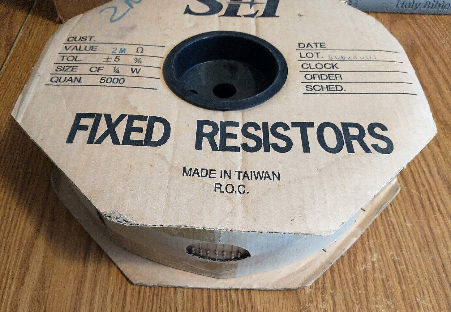 Reel/Spool 5000 2MΩ (2 MEG OHM) Carbon Film 1/4W 5% Resistors NEW-NOS SEI Corp