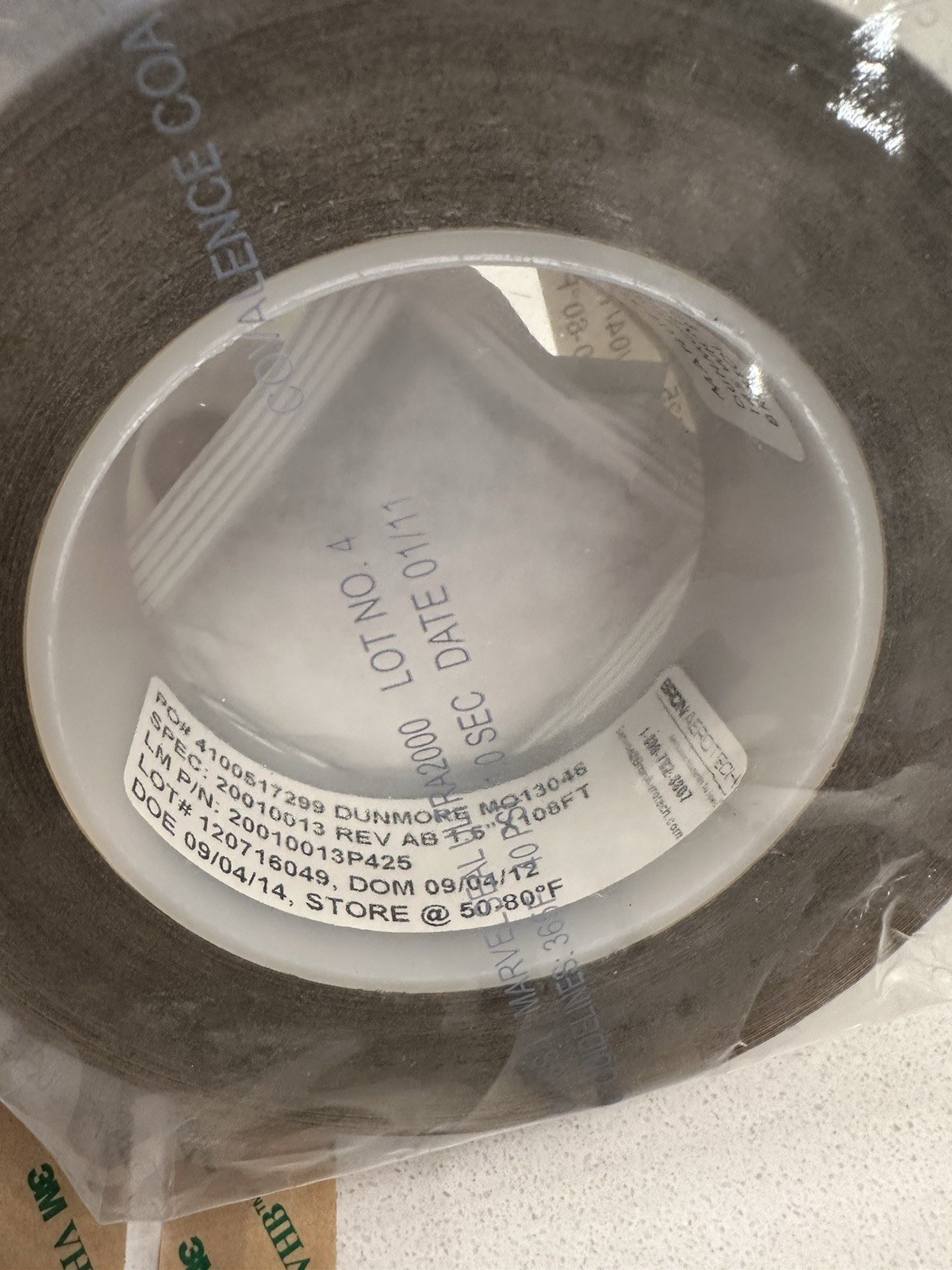 Rare – Aerospace NOS Germanium Tape 1.5” x 108ft Ge/Black Kapton/Al/9703 Dunmore