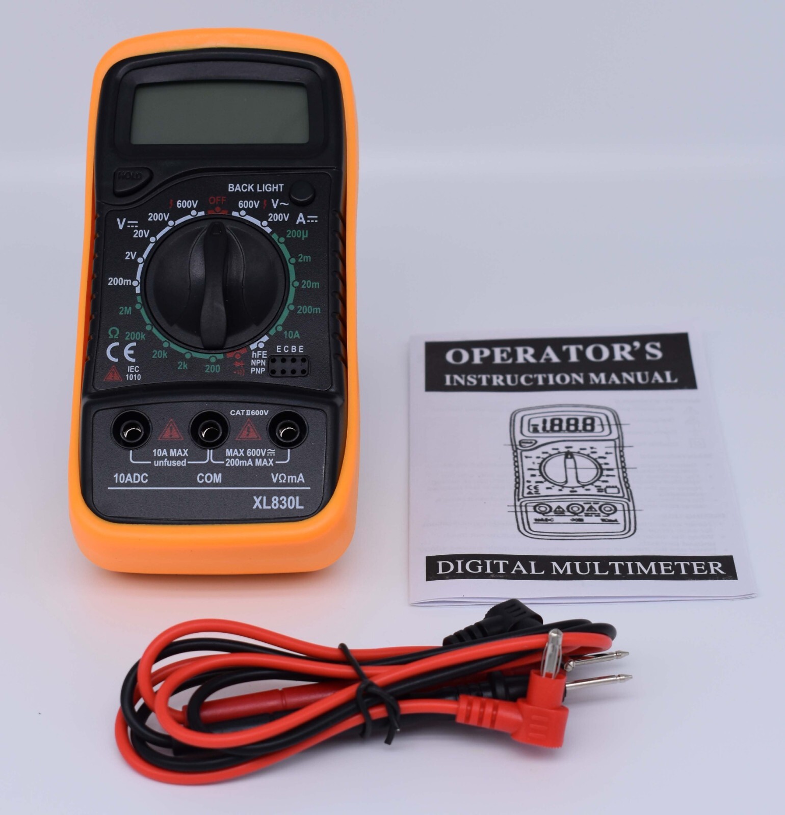 Digital Multimeter XL830L, AC DC Voltmeter Ohmmeter Voltage Tester – 2 Pack