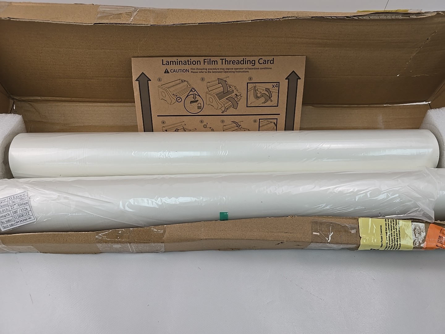 GBC Thermal Laminating Film Rolls Ultima 65 EZLoad Nap I 1.5mil 27″x500′ 2-Pack