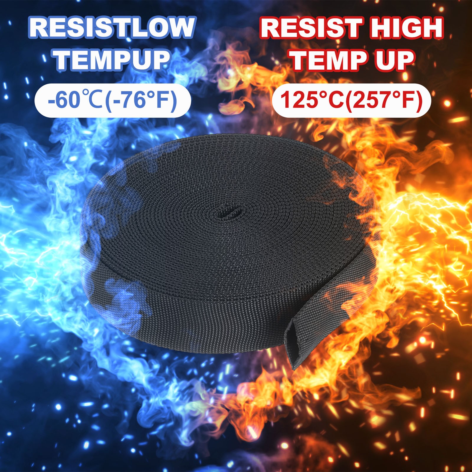 1.7″ ID 3FT Black Nylon Protective Hose Sleeve Cable Cover Sheath Hose Wrap