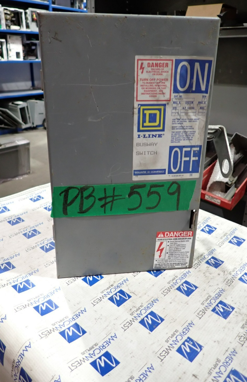 Square D PQ3603G 30 amp 600v Fusible 3 Phase 3 Wire Busway Switch BP559