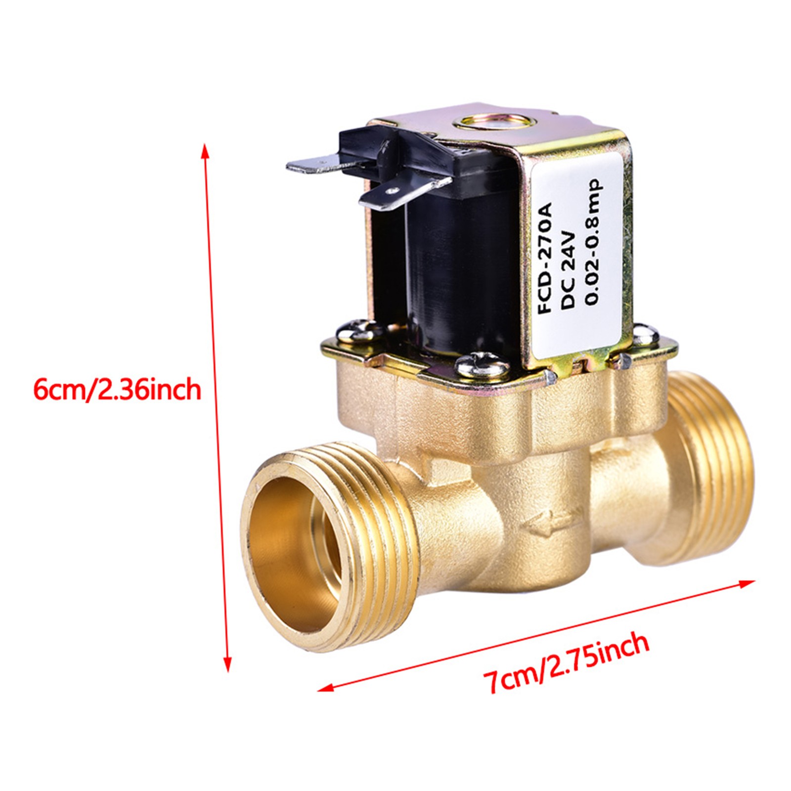 3/4 DC 24V Normally Closed Brass Electric Solenoid Magnetic Valve For Water