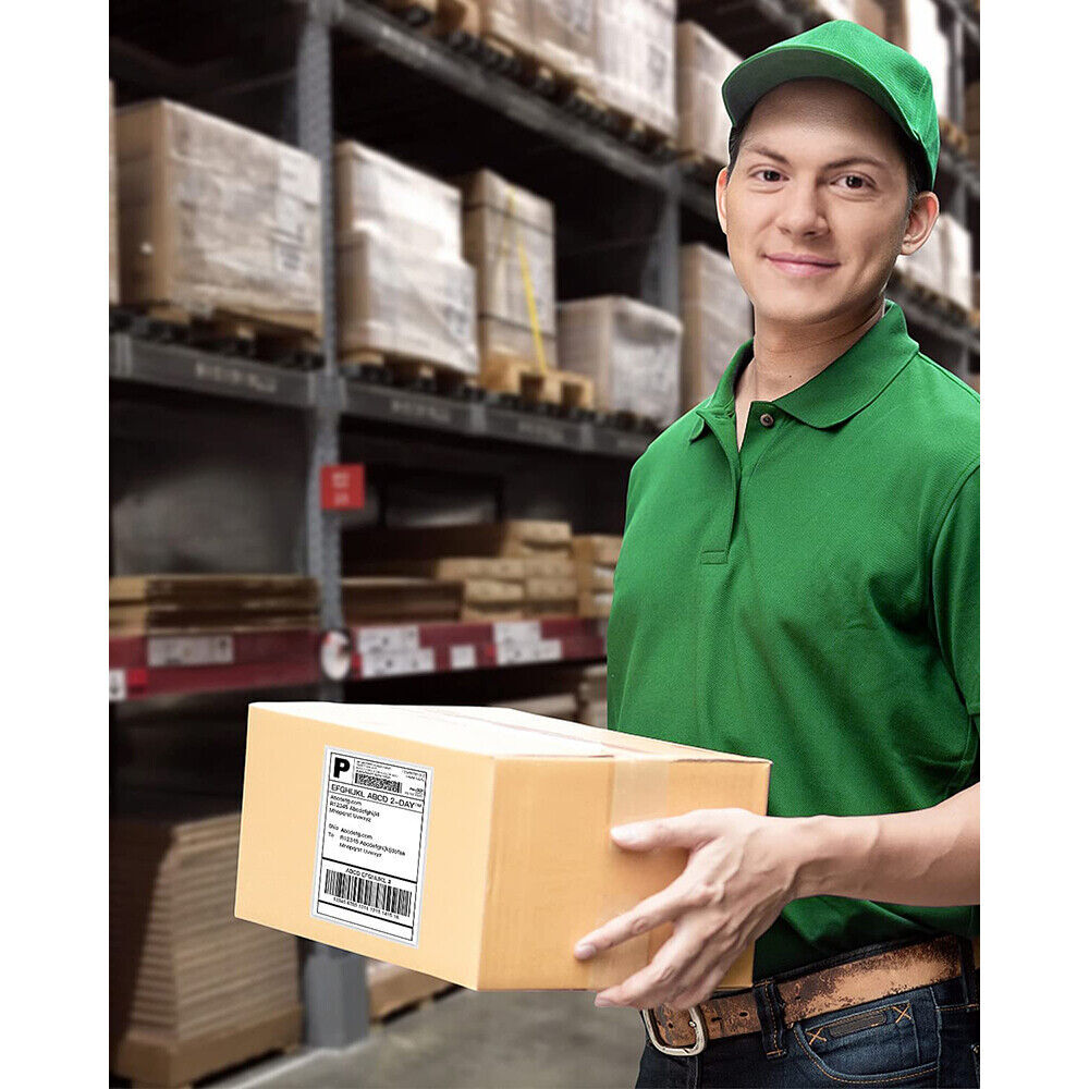 10000x 4″ x 6″ Fanfold Direct Thermal Shipping Labels for Zebra & Rollo Printers