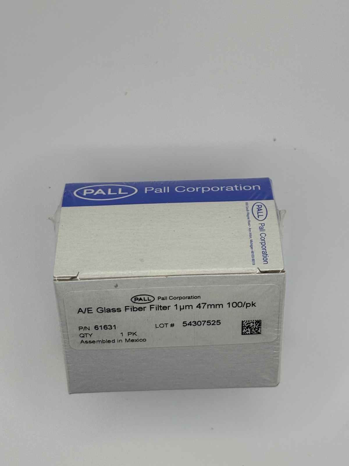 PALL 61631 Type A/E Glass Microfiber Filters, 1.0µm Pore Size, box of 100