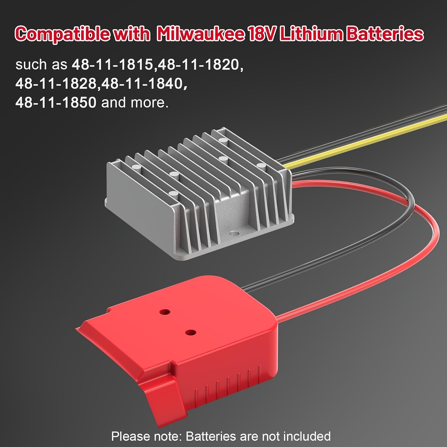 18V to 12V 15A 180W Step Down Converter Compatible with Milwaukee 18V Battery