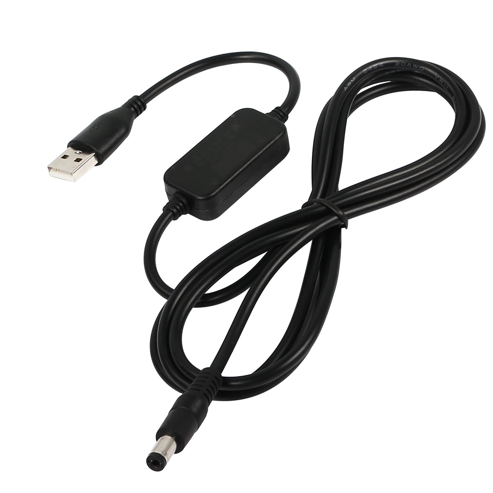 USB 5V To DC 5.5×2.1mm 12V Converter Step Up Cable Cord 1.6M/5.25FT Camera