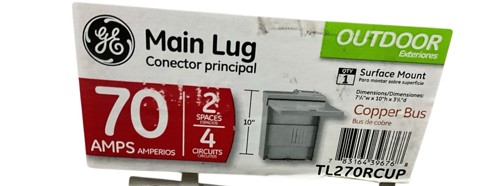 GE 70 Amp Main Lug 2 Spaces 4 Circuits TL270RCUP