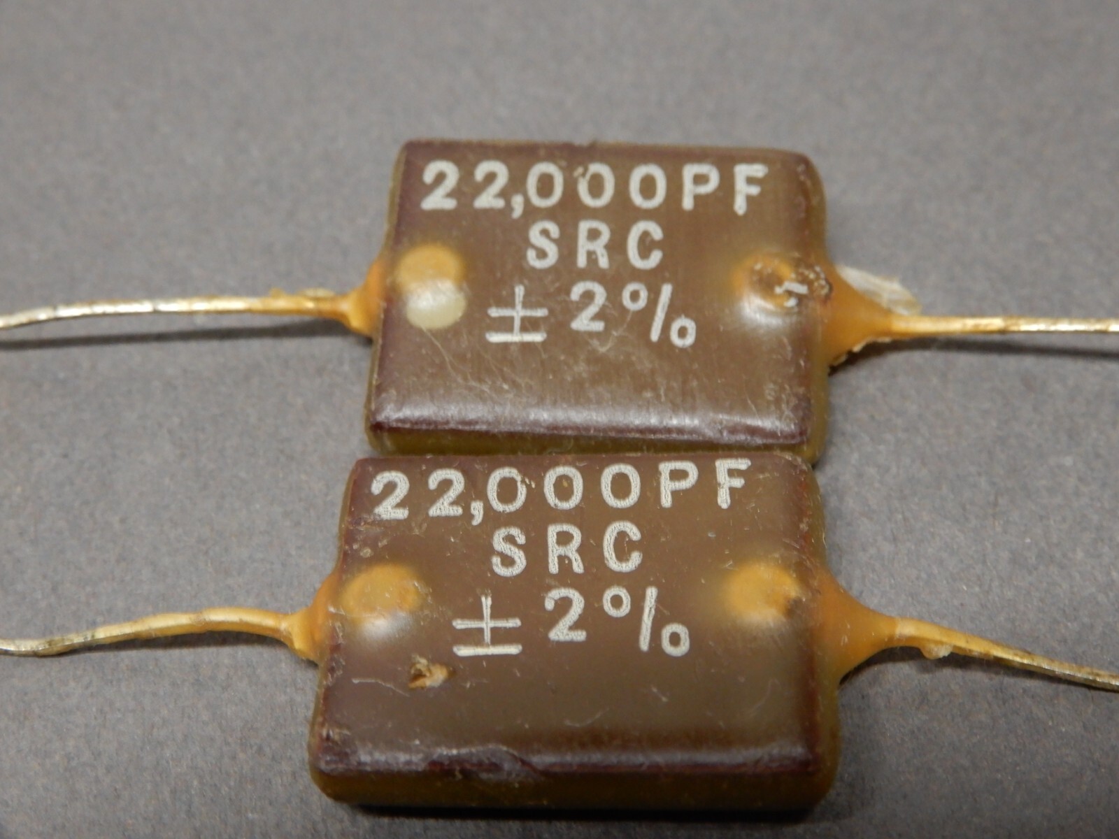 SPC Precision Capacitors .022uf 22000pf +/-2% Quantity 2 NOS