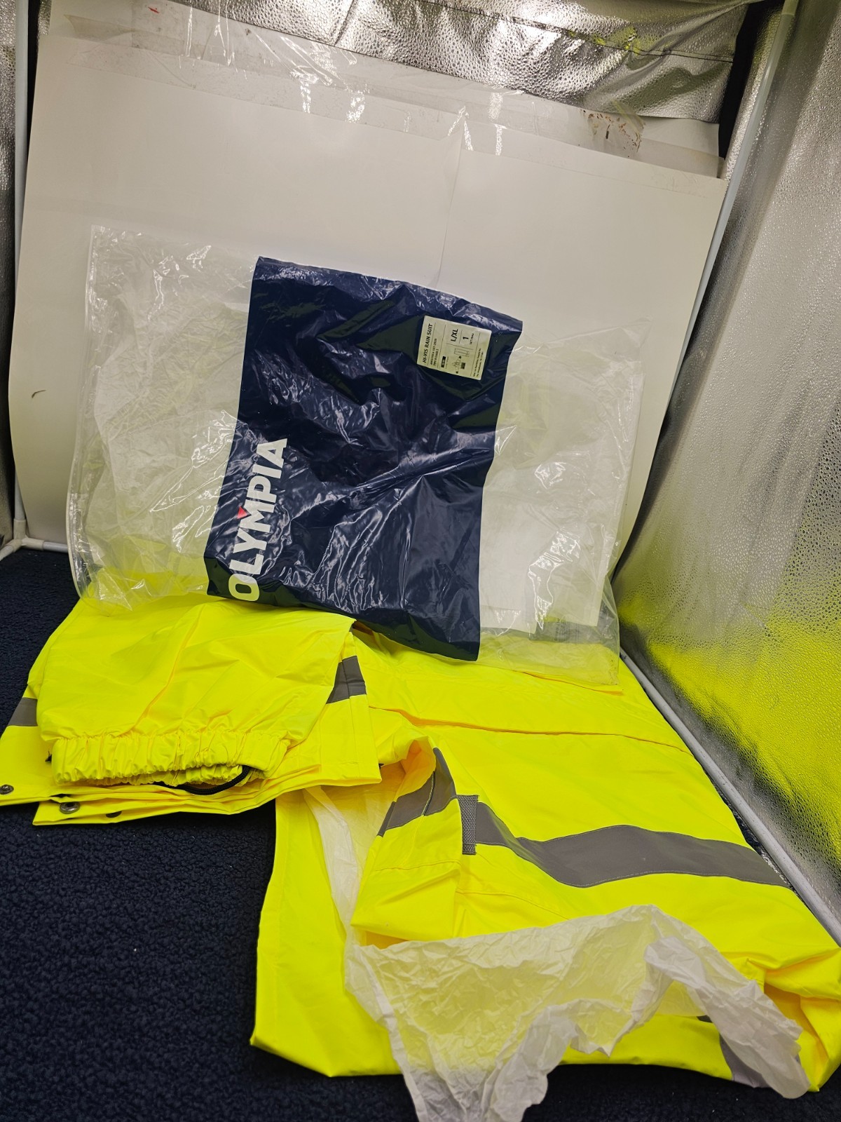 Olympia S6-103 LL/XL High-Visibility Rain Suit ANSI Class 3 Lime/Black
