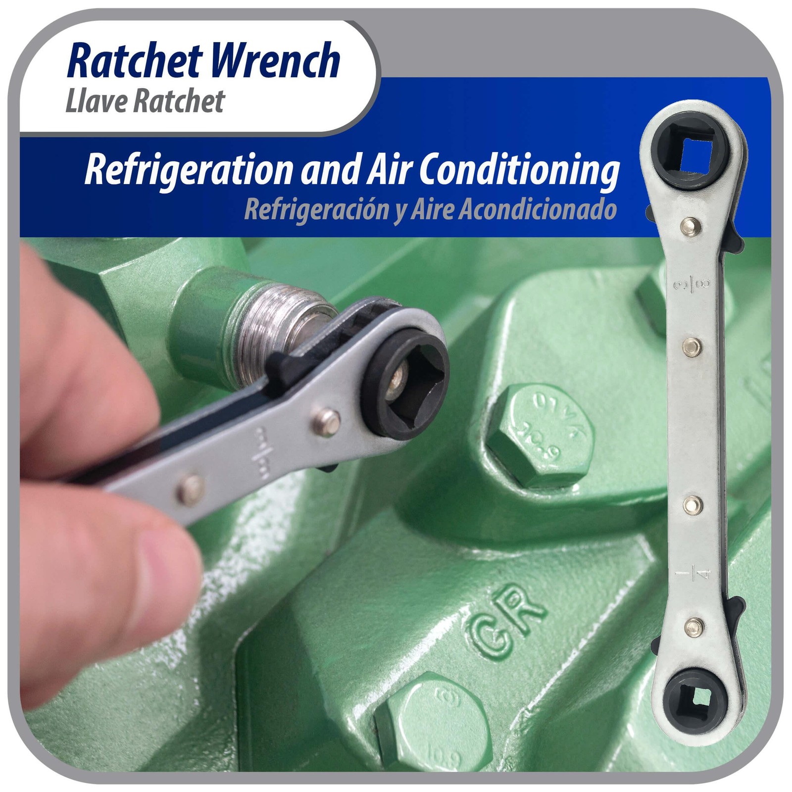 Appli Parts APT-RW122 HVAC 3/16, 1/4, 3/8 and 5/16 in service Wrench Tool with m
